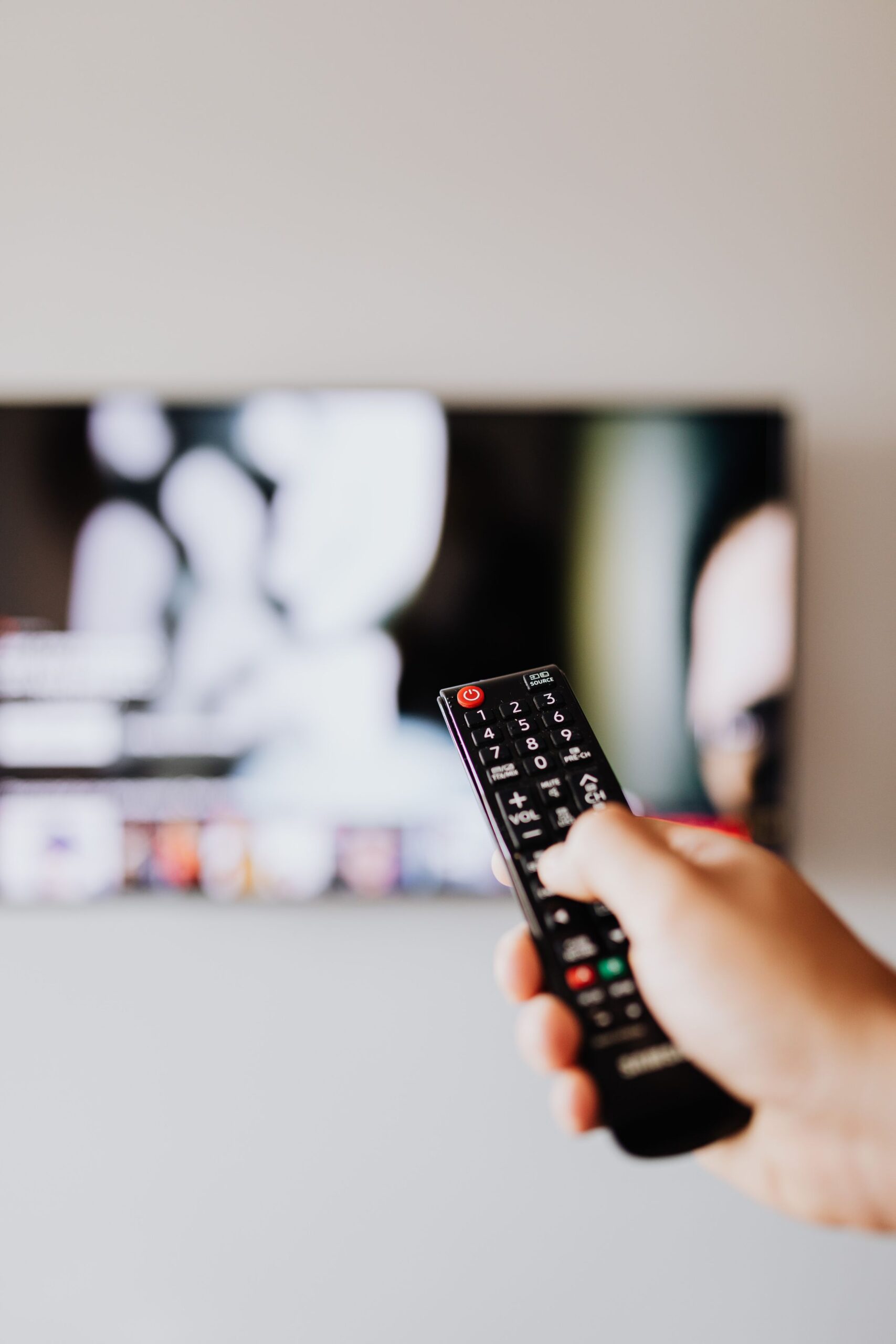 Smart TV remote control used as an illustrative setup photograph